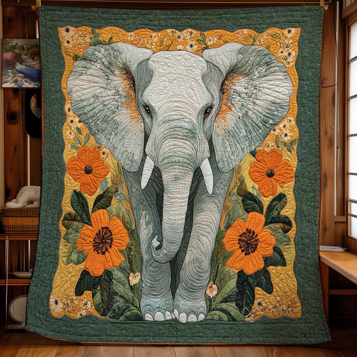 Grey Elephant  WY0202021CL Quilt