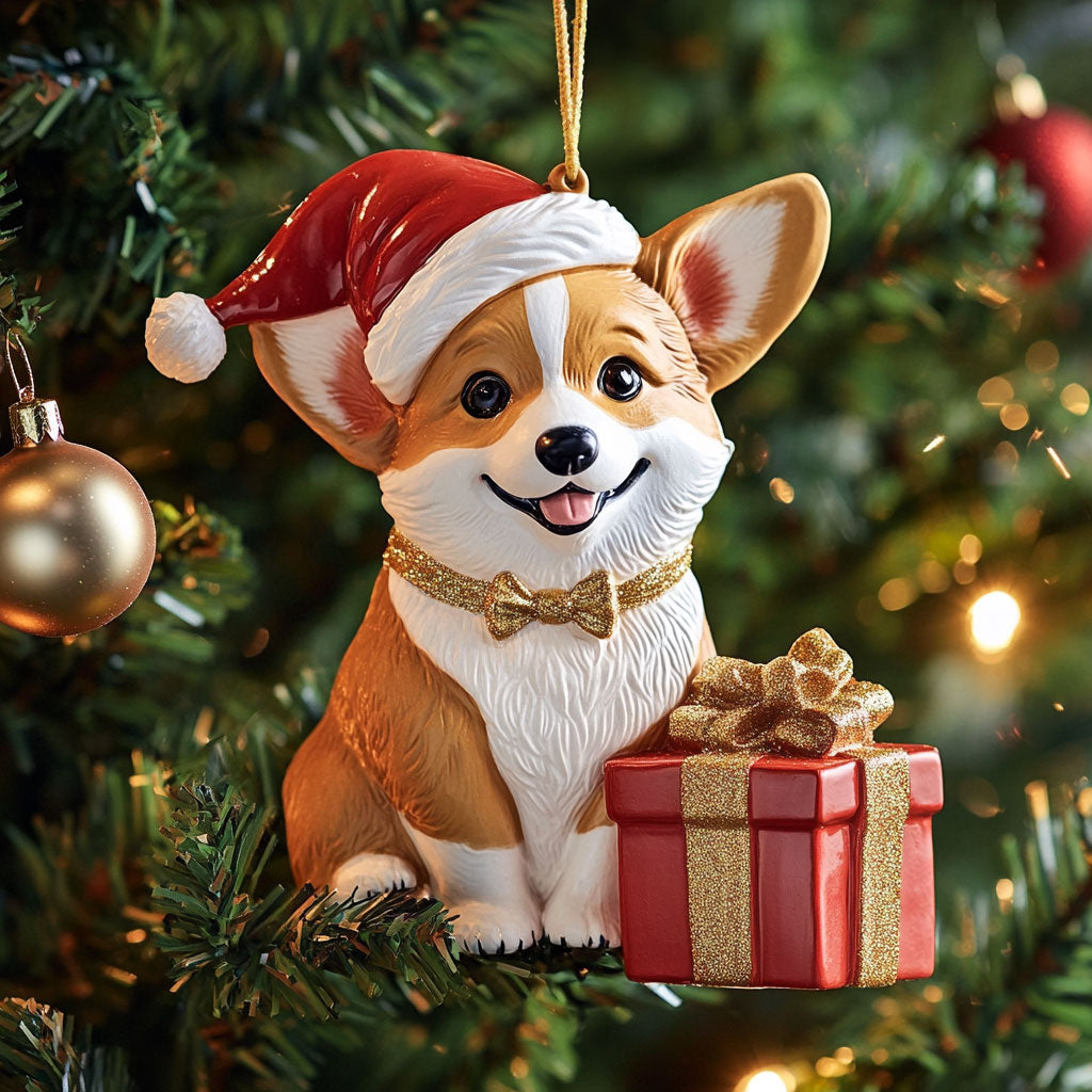 Christmas Corgi CP1110058CL Christmas Ornament
