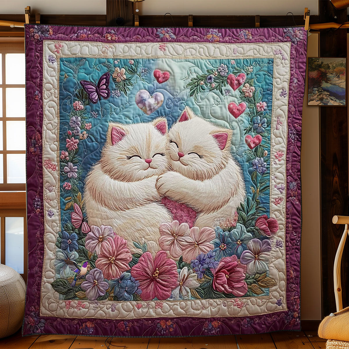 Cute Cat Sleep WY2612008CL Quilt