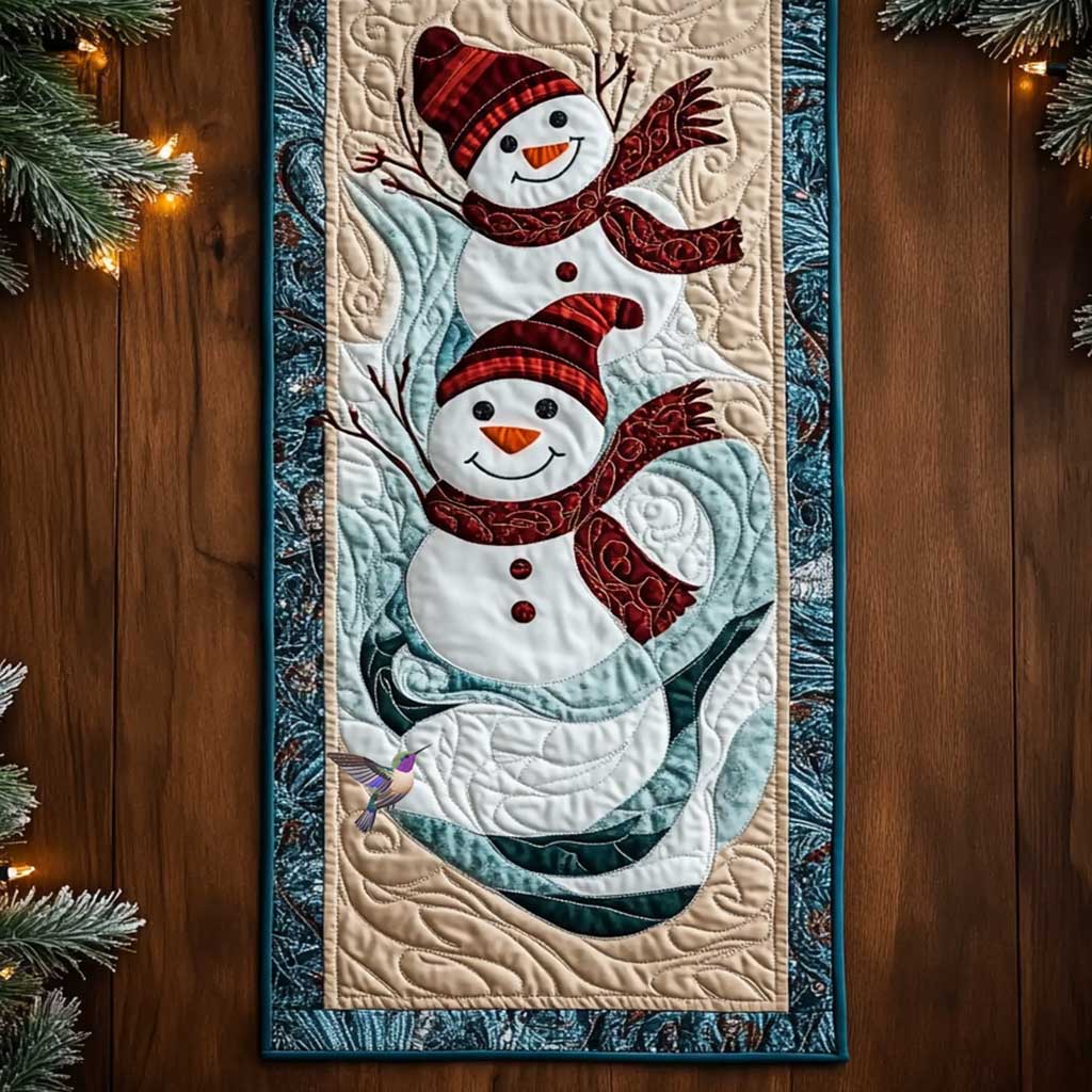 Snowman Charm WN1111015CL Quilted Table Runner