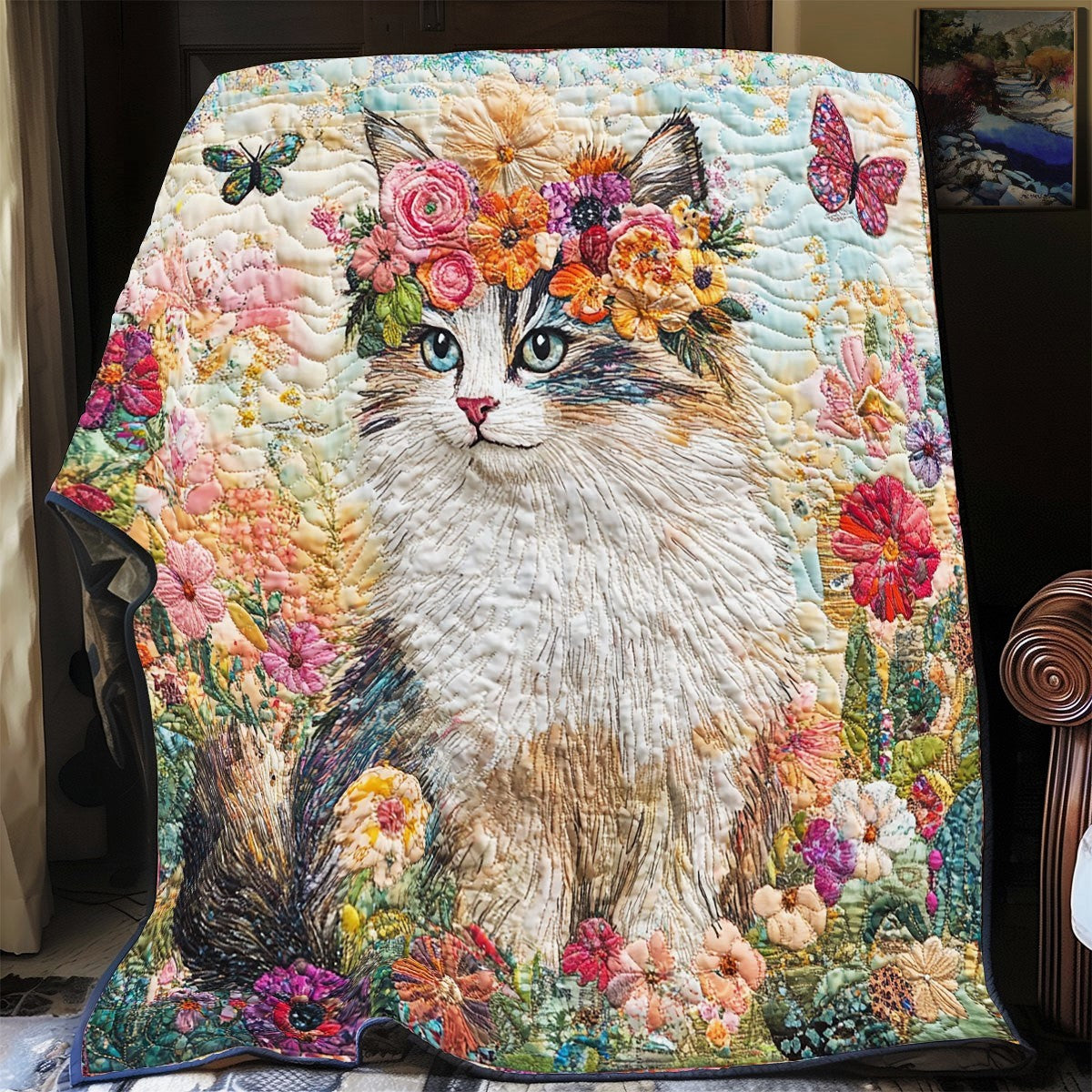 Floral Cat XB1203022CL Quilt