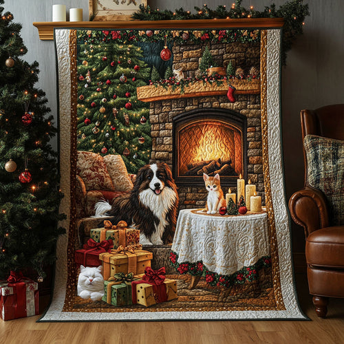 Cozy Christmas Cat Dog WX2910006CL Quilt