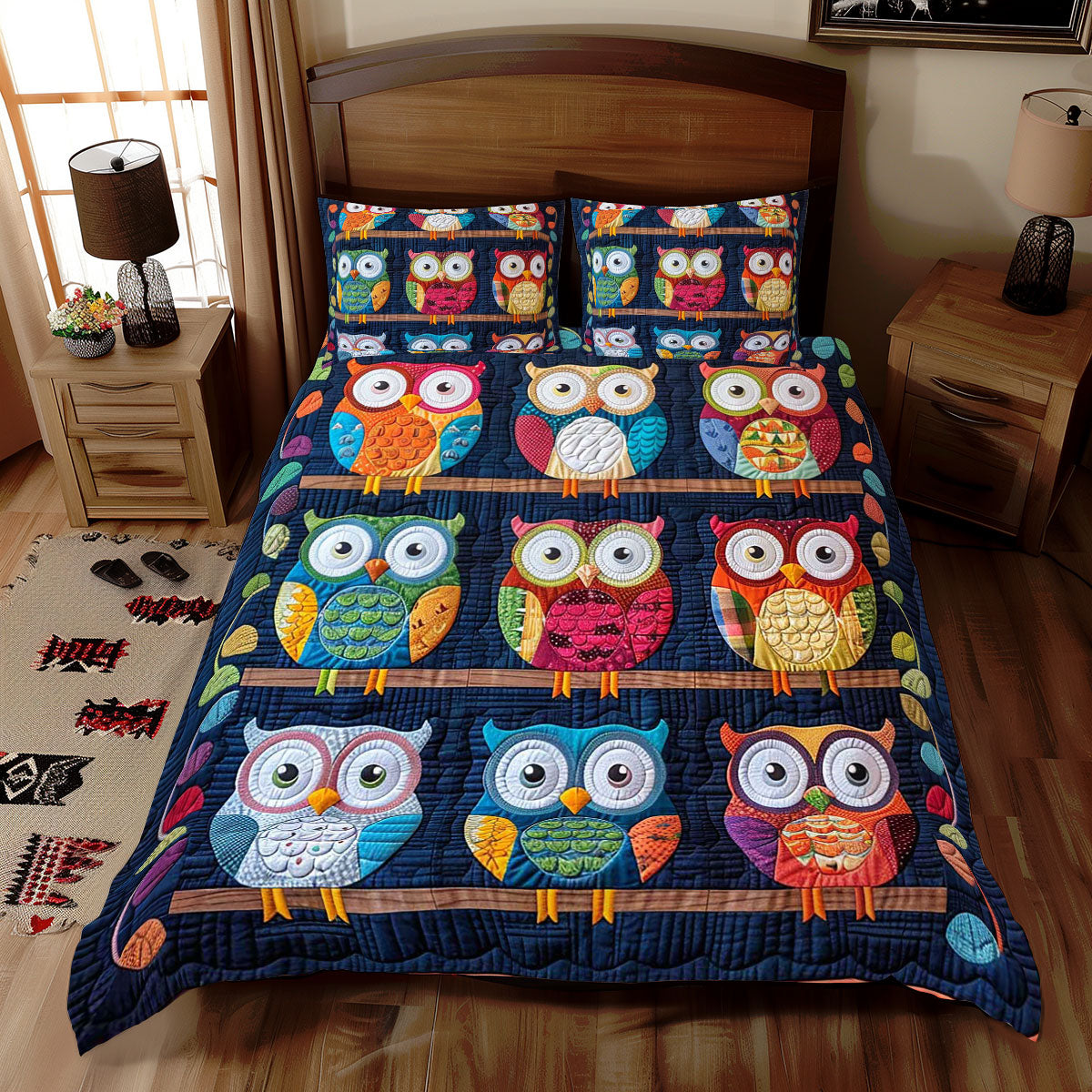 Colorful Owl WJ0410027CL Duvet Cover Set