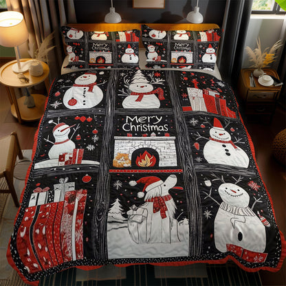 Frosty Black And White Christmas WN1010127CL Duvet Cover Set