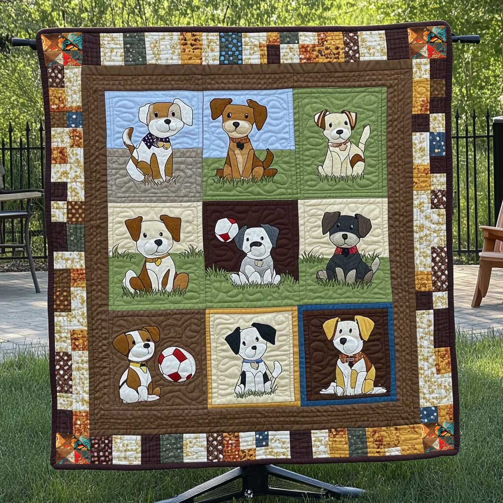 Playful Dog Fun WN1010071CL Quilt