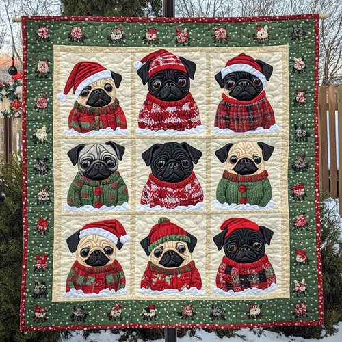 Pug Christmas XR2309015CL Quilt