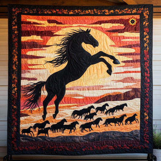 Horse Sunset Racing WU3110003CL Quilt