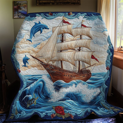 Sailboat And Dolphin WY0912029CL Quilt