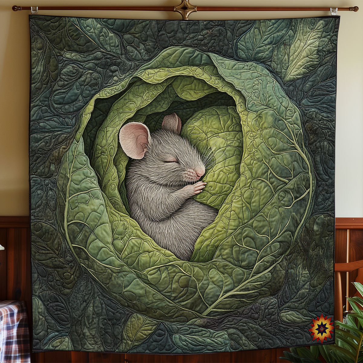 Cabbage Sleep Mouse WY1411046CL Quilt