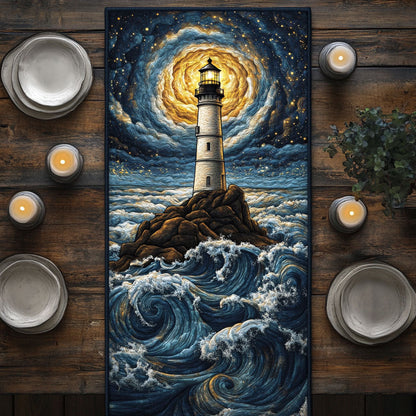 Stormy Lighthouse CW1206045CL Quilted Table Runner
