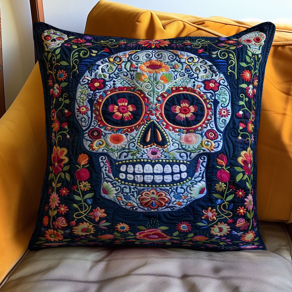 Sugar Skull WJ1109044CL Quilt Pillow Case