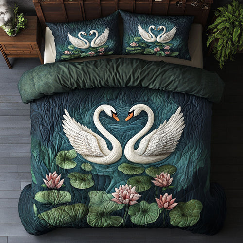 Swan In Lotus WY1302113CL Duvet Cover Set