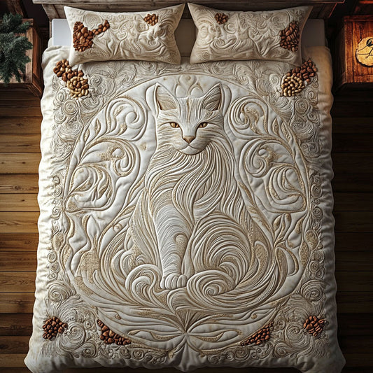 Glorious White Cat WY2201018CL Duvet Cover Set