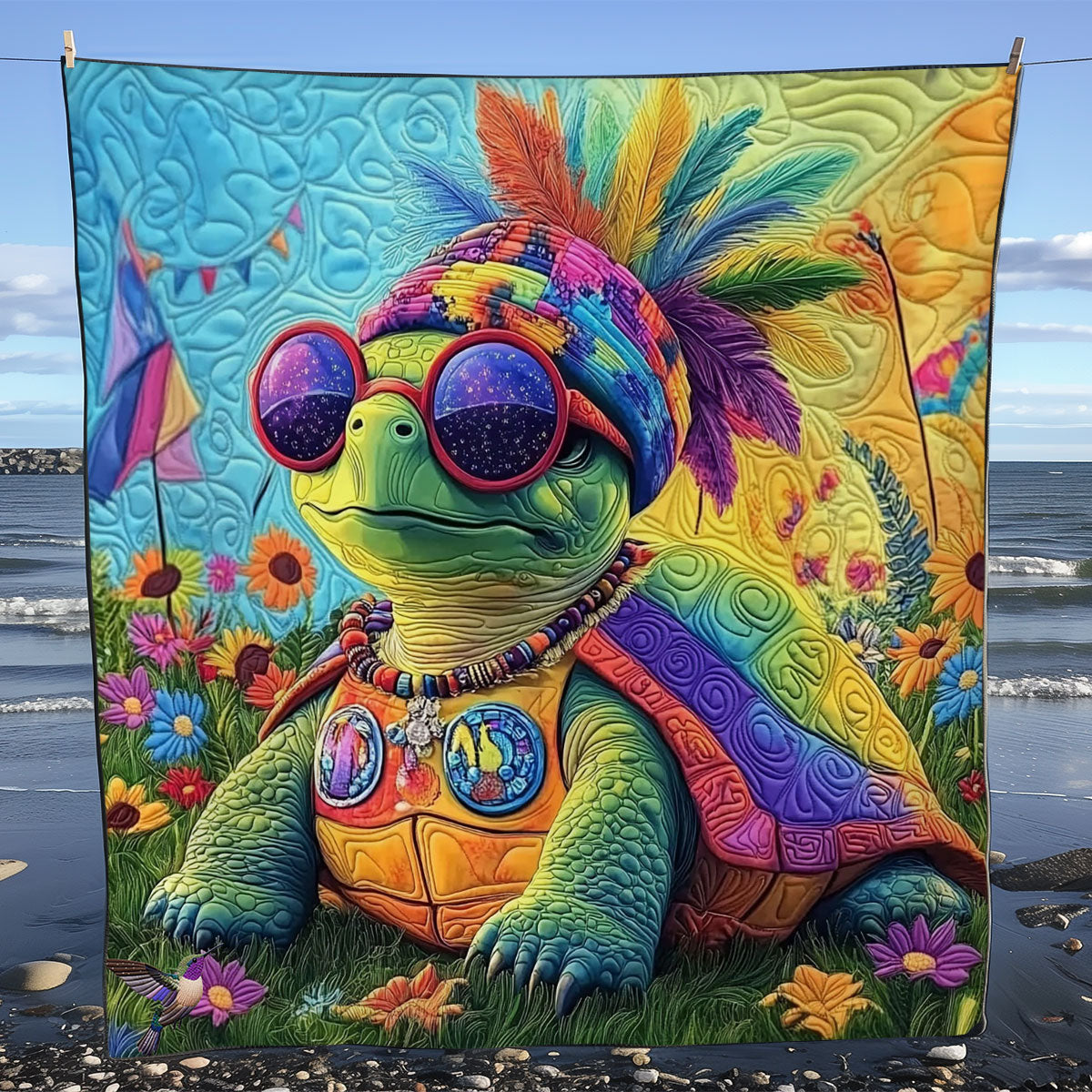 Tie Dye Turtle WY2511038CL Quilt