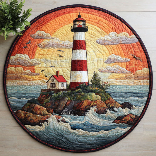 Lighthouse Sunset CW2507039CL Quilted Round Mat