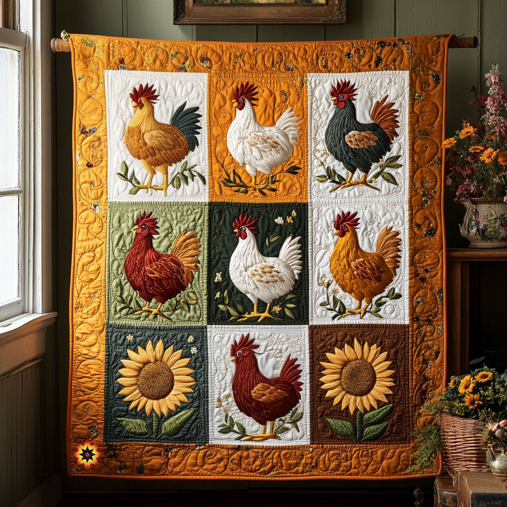 Chicken Sunflower WX0711009CL Quilt