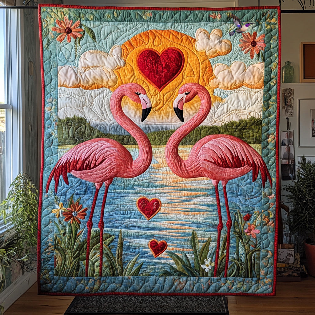 Flamingo Couple  WU0811010CL Quilt