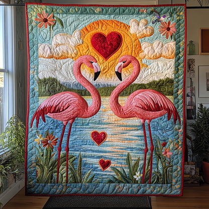 Flamingo Couple  WU0811010CL Quilt