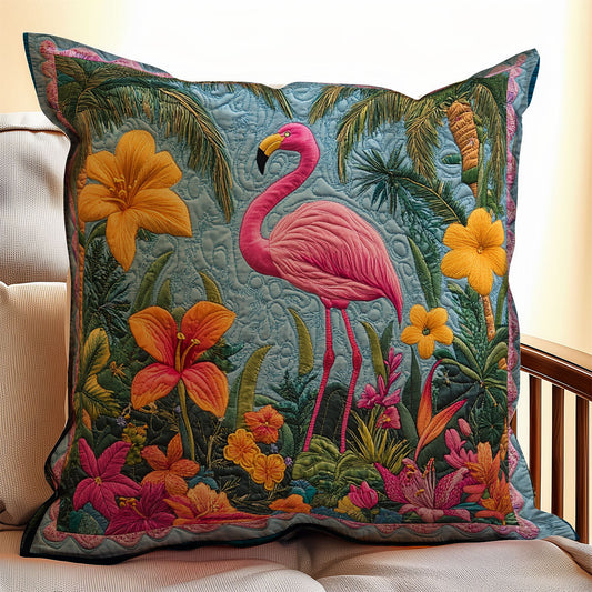 Flamingo Flower WX2312107CL Quilt Pillow Case