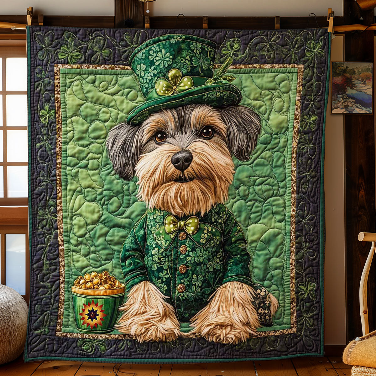 Schnauzer Shamrock WN1411037CL Quilt