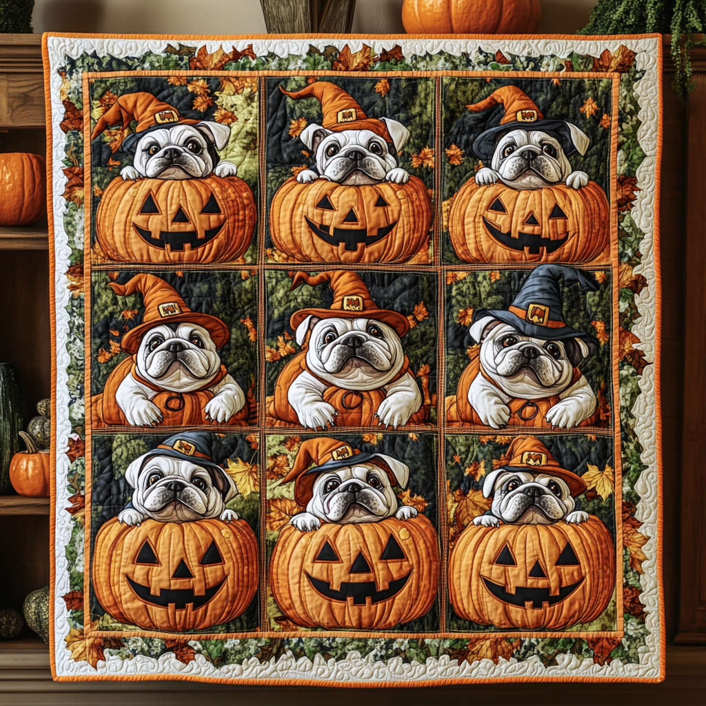 Bulldog Creepy Cuddle WN2609088CL Quilt