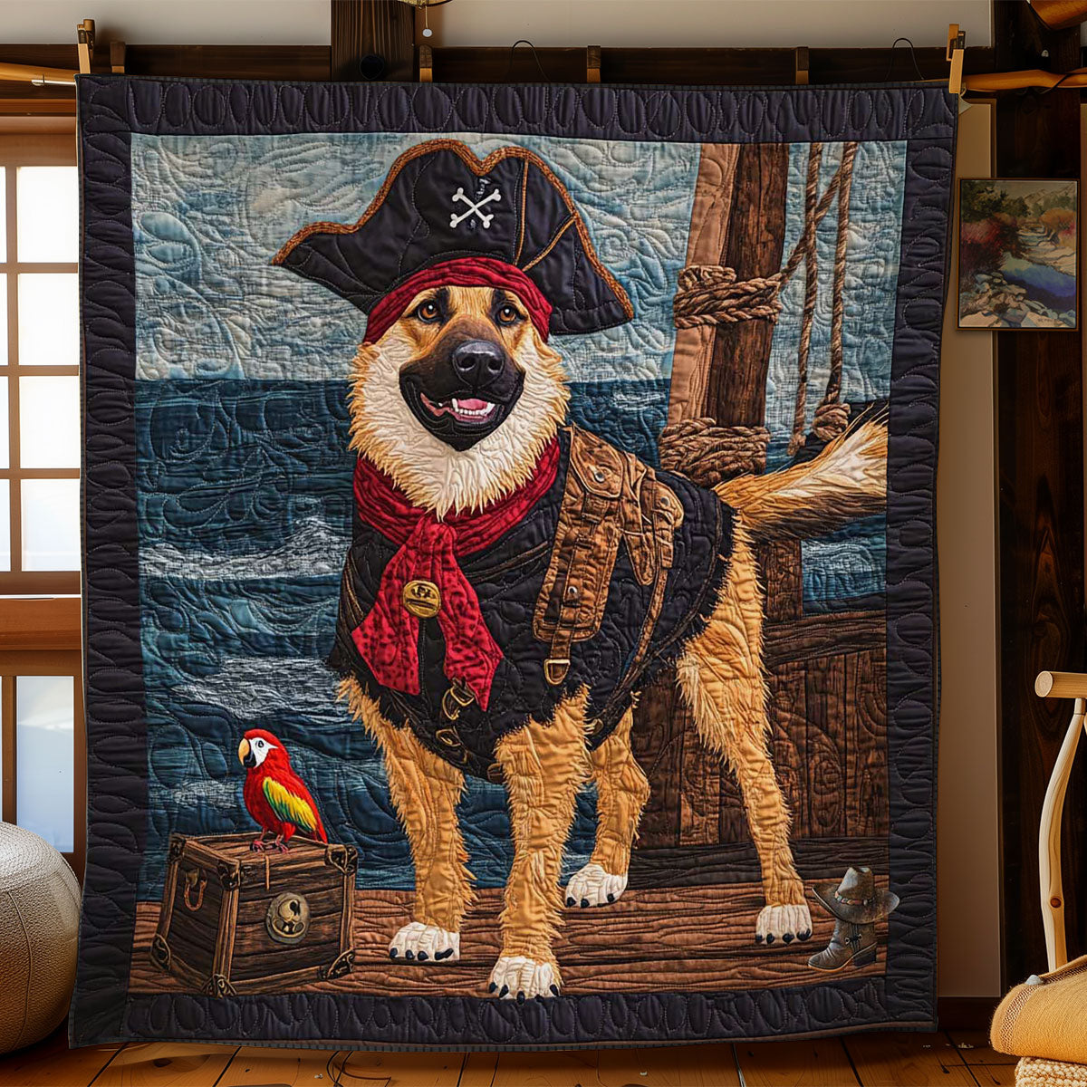 Pirate German Shepherd WN0811035CL Quilt