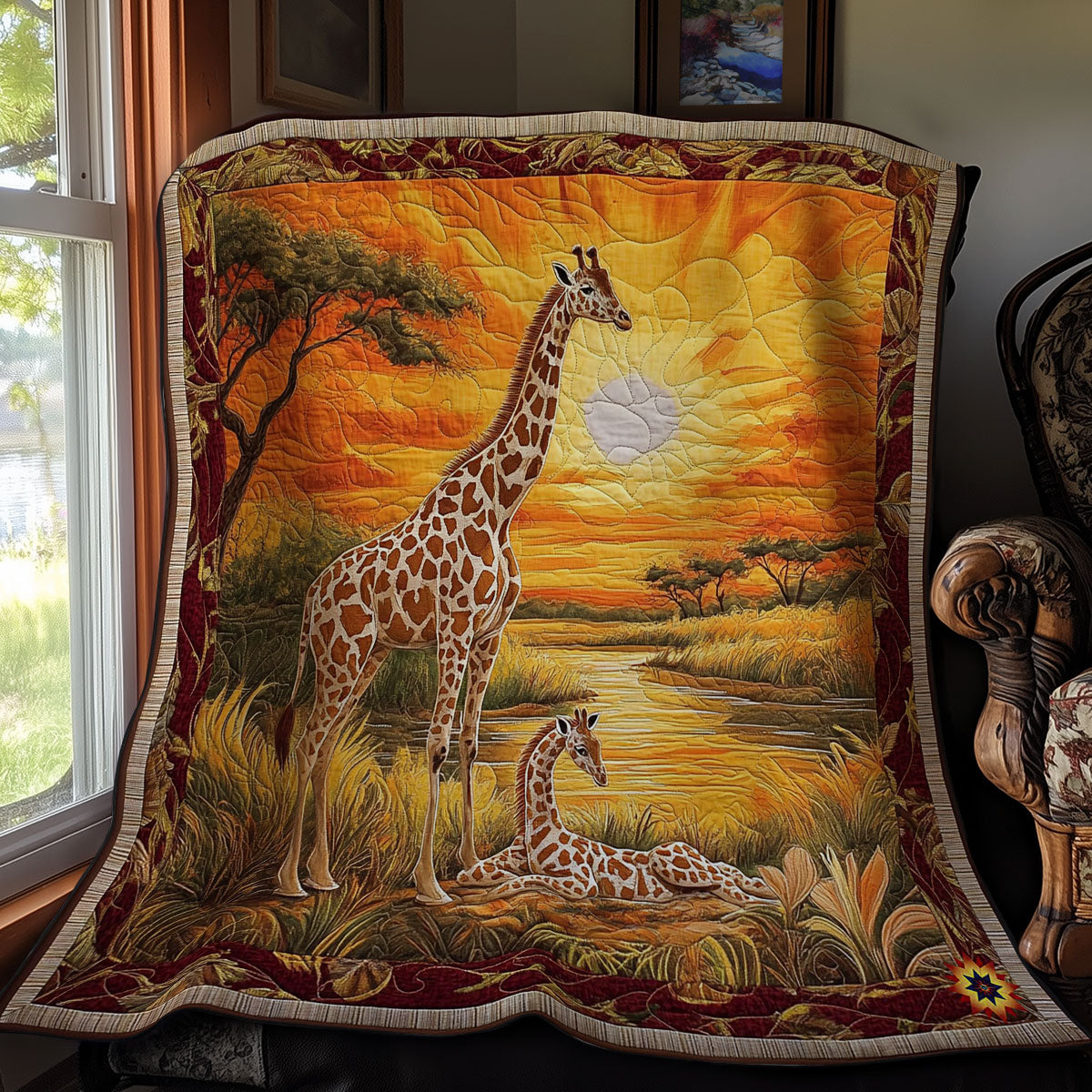 Giraffe Family WY1112009CL Quilt