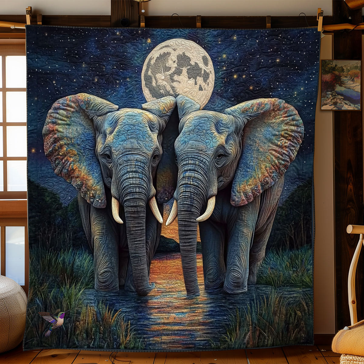 Couple Elephant WY2311037CL Quilt