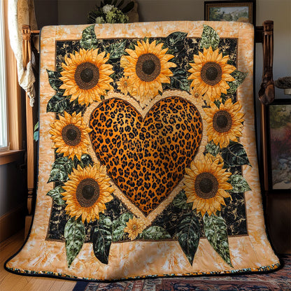 Leopard Heart And Sunflower WN0701034CL Quilt