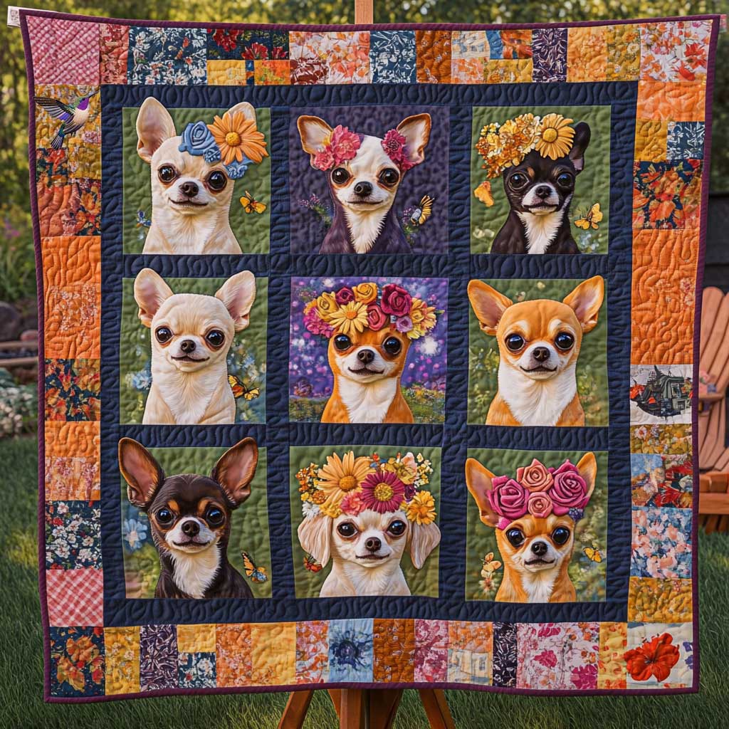 Chihuahua Blooms And Blossoms WN0810016CL Quilt