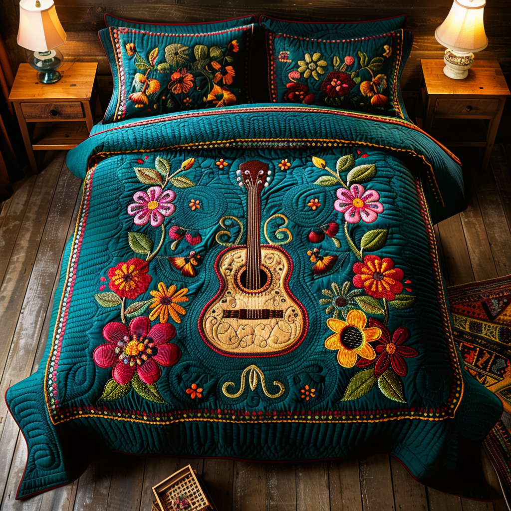 Guitar In Garden WY0301015CL Duvet Cover Set