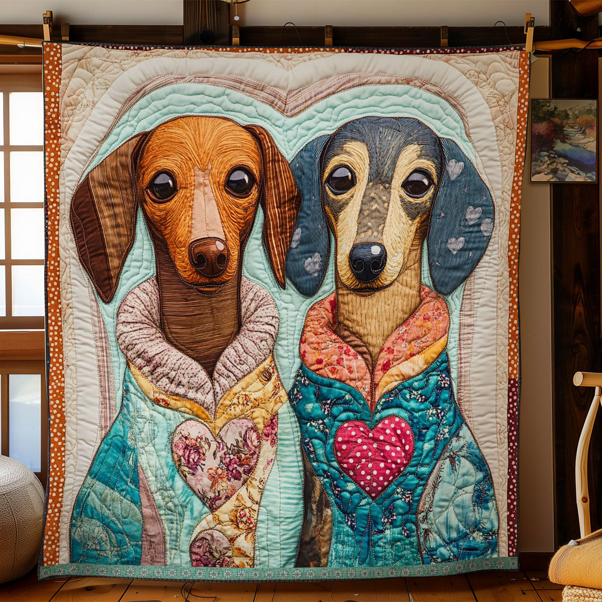 Couple Dachshund WX0512009CL Quilt