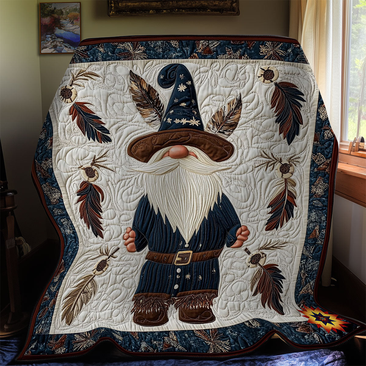 Feather Native American Gnome WY0612027CL Quilt