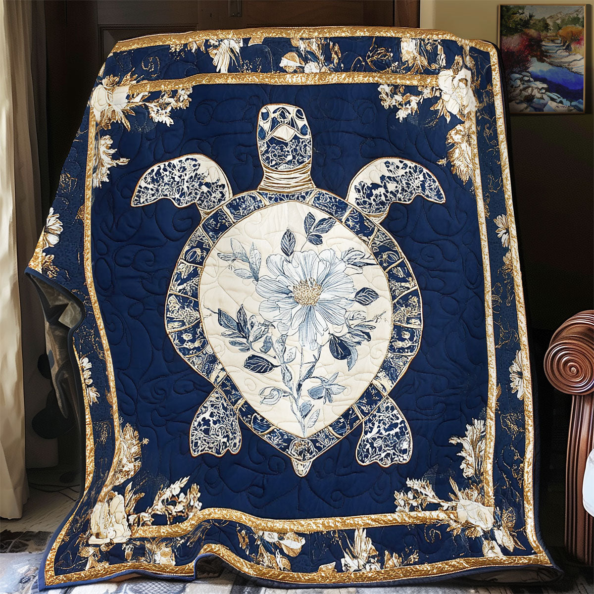 Flower Turtle Shell WY2201067CL Quilt
