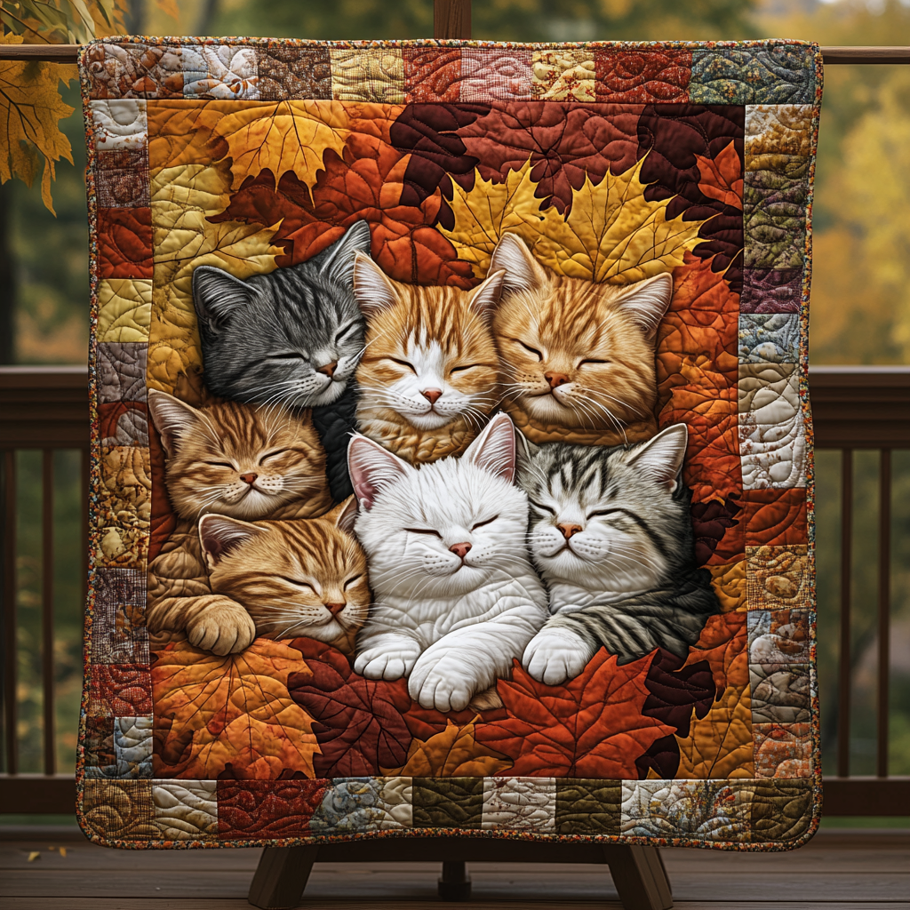 Autumn Cats Sleeping WG1601014CL Quilt