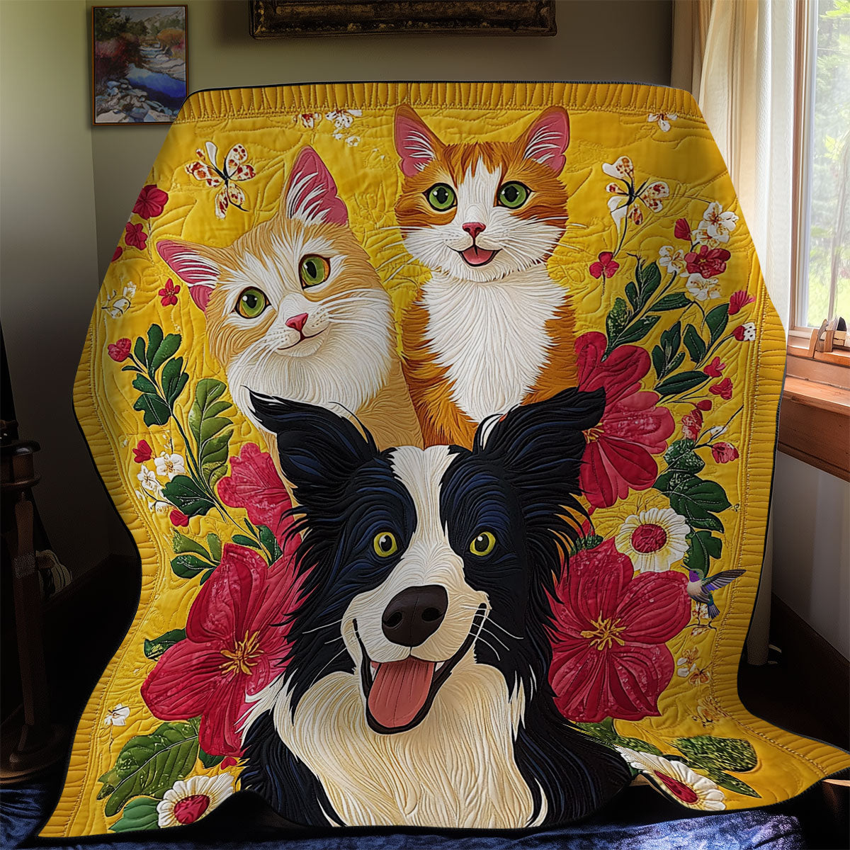 Happy Cat And Dog WY0212040CL Quilt