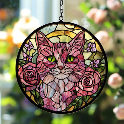Pink Cat WT1403006CL Suncatcher