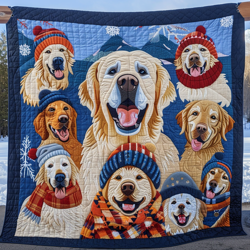 Golden Retriever Snow Day WN1909035CL Quilt