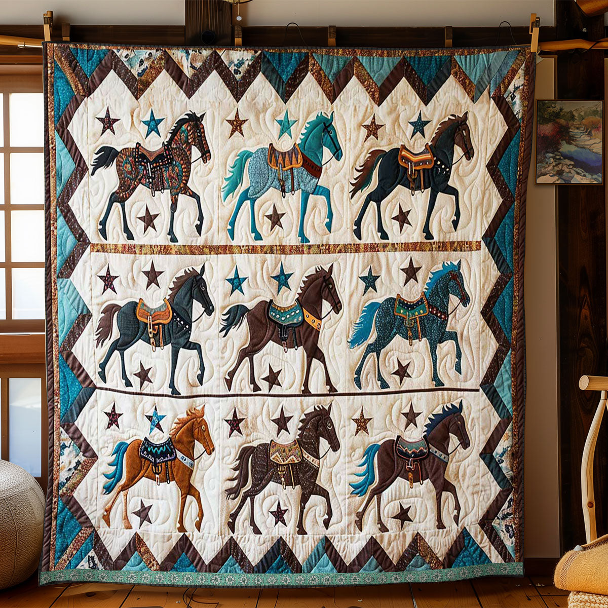 Native American Horse WJ1909004CL Quilt