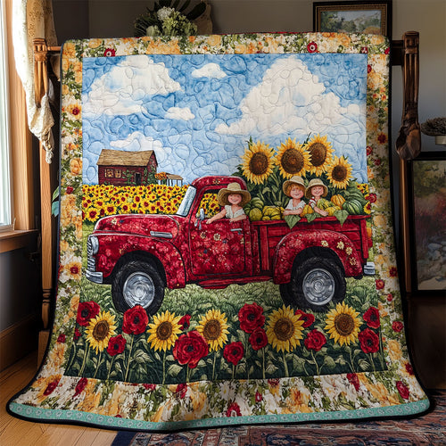 Truck Sunflower Field WX1612037CL Quilt