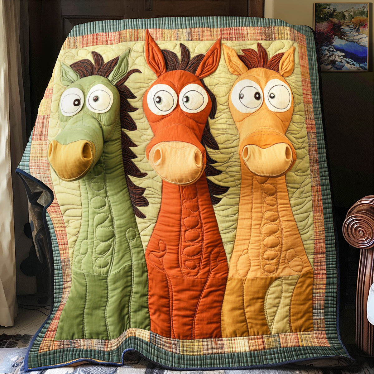 Three Silly Stallions YR0206009CL Quilt