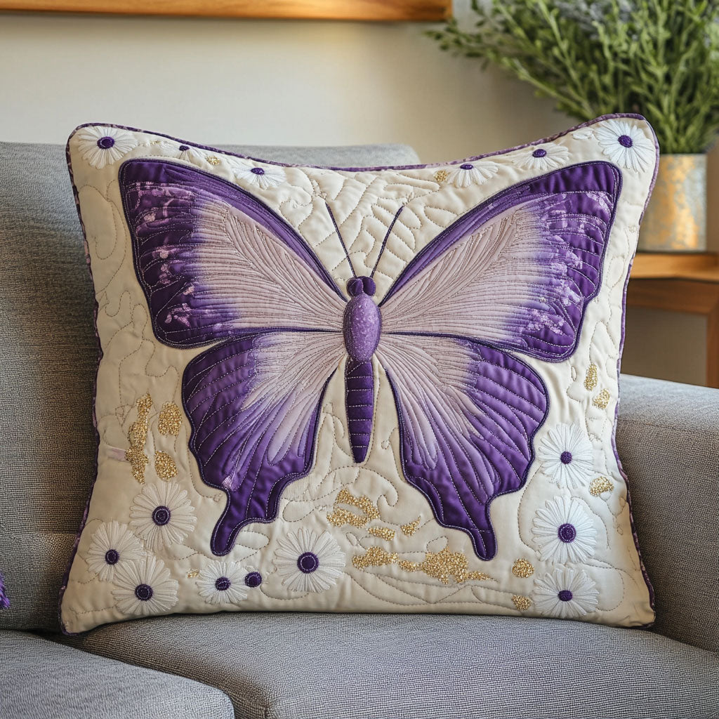 Purple Butterfly WT2803025CL Quilt Pillow Case