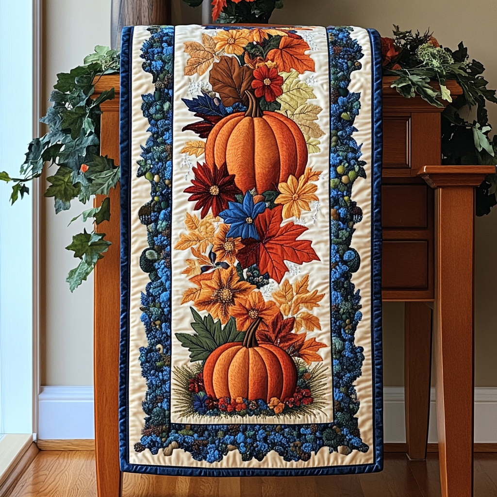 Pumpkins XR2609010CL Quilted Table Runner