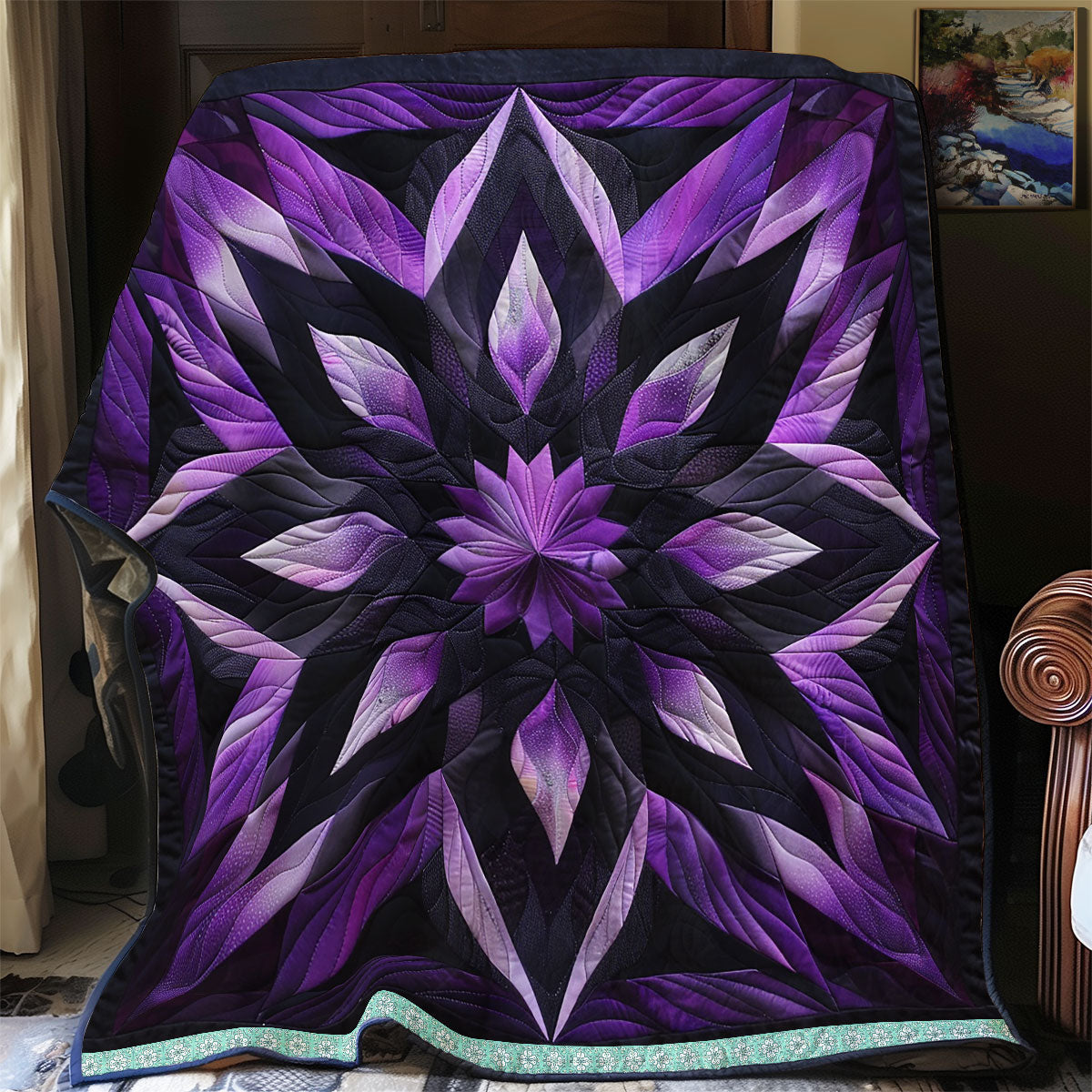 Purple Harmony Blossoms WN1309042CL Quilt