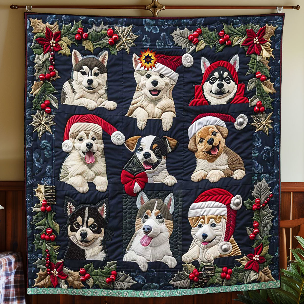 Christmas Gift Cute Husky WP1210003CL Quilt