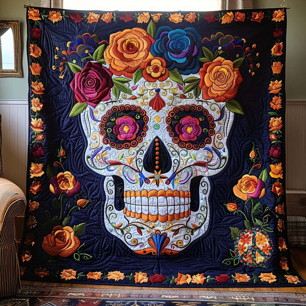 Roses Skulls WG1103013CL Quilt