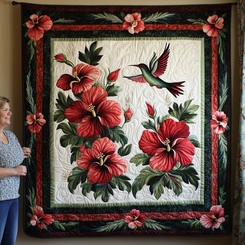 Hummingbird Hibiscus Harmony WN2309045CL Quilt