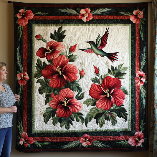 Hummingbird Hibiscus Harmony WN2309045CL Quilt
