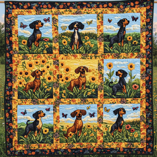 Dachshund's Field Play WN2409030CL Quilt