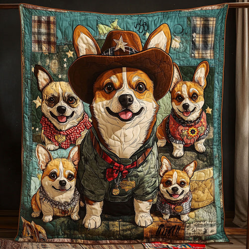 Cowboy Corgi Dog WY3010016CL Quilt